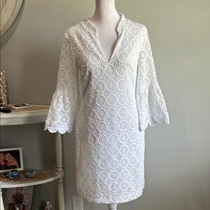 [Lilly Pulitzer] White Lace/Crochet Knjt Dress - Size 0